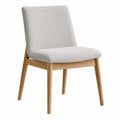 Sedia da pranzo imbottita in tessuto grigio chiaro con struttura in legno naturale chiaro 50 x 55 x 82 cm
