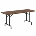Tavolo da pranzo pieghevole rettangolare in MDF effetto legno marrone con struttura in acciaio nero 180 x 75 x 74 cm